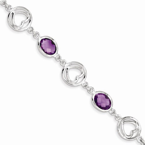 Sterling Silver Amethyst Bracelet