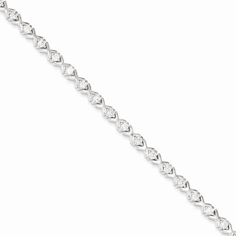 Sterling Silver Cz Bracelet