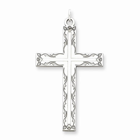 Sterling Silver Laser Designed Cross Pendant, Pretty Pendants for Necklace