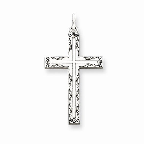 Sterling Silver Laser Designed Cross Pendant, Lovely Pendants for Necklace