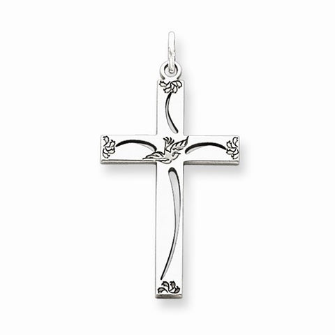 Sterling Silver Laser Designed Cross Pendant, Alluring Pendants for Necklace