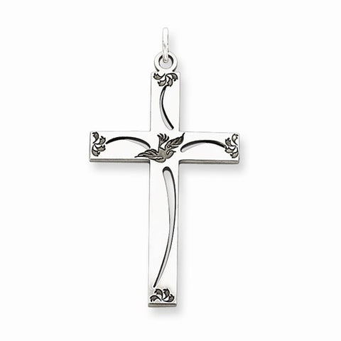Sterling Silver Laser Designed Cross Pendant, Appealing Pendants for Necklace