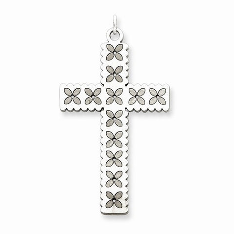Sterling Silver Laser Designed Cross Pendant, Adorable Pendants for Necklace