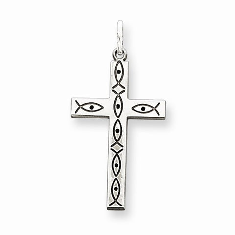 Sterling Silver Laser Designed Cross Pendant, Exquisite Pendants for Necklace