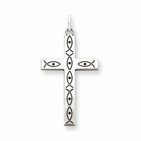 Sterling Silver Laser Designed Cross Pendant, Fine Pendants for Necklace