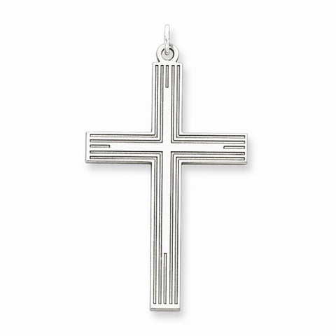 Sterling Silver Laser Designed Cross Pendant, Charm