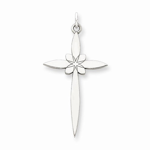 Sterling Silver Laser Designed Cross Pendant, Pretty Pendants for Necklace
