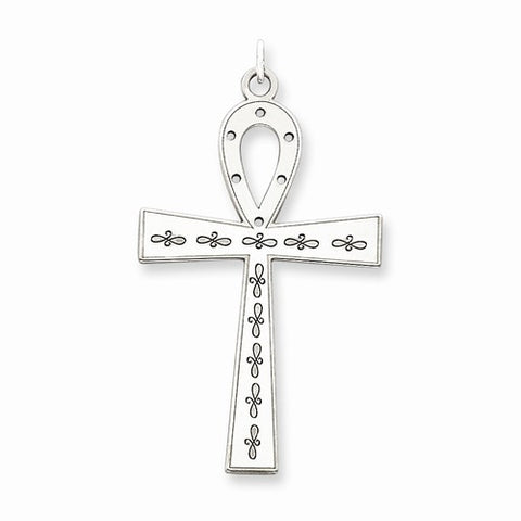 Sterling Silver Laser Designed Cross Pendant, Dazzling Pendants for Necklace