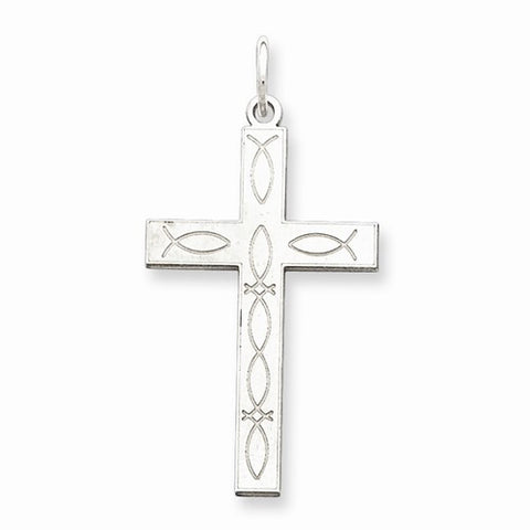 Sterling Silver Laser Designed Cross Pendant, Exquisite Pendants for Necklace
