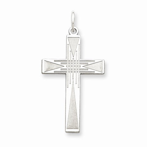 Sterling Silver Laser Designed Cross Pendant, Dazzling Pendants for Necklace