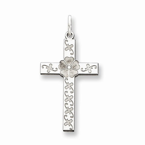 Sterling Silver Laser Designed Cross Pendant, Appealing Pendants for Necklace