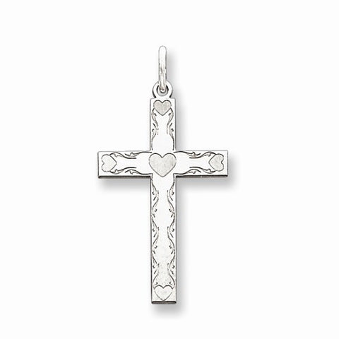 Sterling Silver Laser Designed Cross Pendant, Adorable Pendants for Necklace