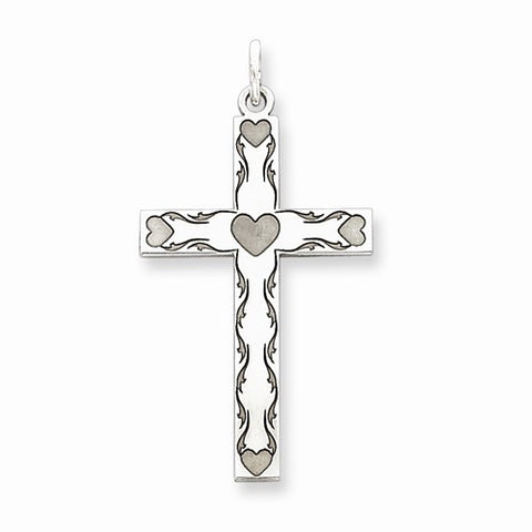 Sterling Silver Laser Designed Cross Pendant, Dazzling Pendants for Necklace