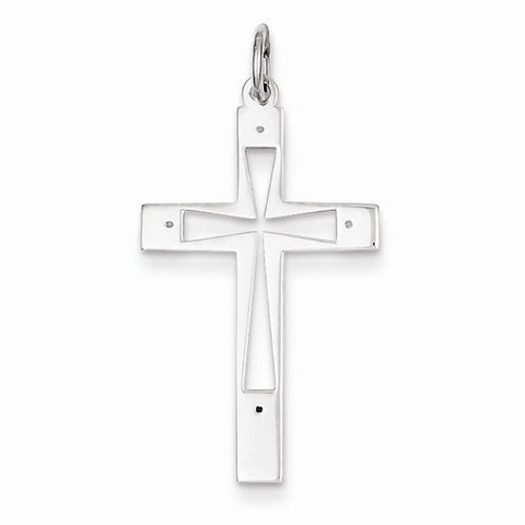 Sterling Silver Laser Designed Cross Pendant, Dazzling Pendants for Necklace