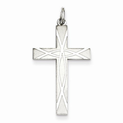 Sterling Silver Laser Designed Cross Pendant, Exquisite Pendants for Necklace