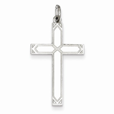 Sterling Silver Laser Designed Cross Pendant, Fine Pendants for Necklace