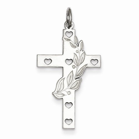 Sterling Silver Laser Designed Cross Pendant, Lovely Pendants for Necklace