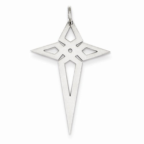 Sterling Silver Laser Designed Cross Pendant, Classy Pendants for Necklace