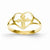 14k Yellow Gold Cross in Heart Ring