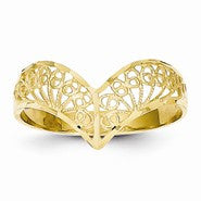 14k Yellow Gold Diamond-Cut Filigree Ring