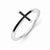 14k White Gold Antiqued Sideways Cross Ring
