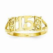 14k Yellow Gold 15 Ring