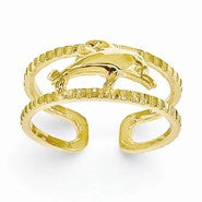 14k Yellow Gold Dolphin Toe Ring