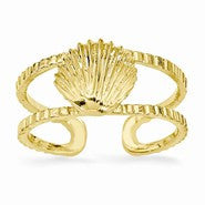 14k Yellow Gold Sea Shell Toe Ring