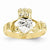 14k Yellow Gold April Birthstone Claddagh Ring
