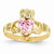 14k Yellow Gold October Birthstone Claddagh Ring