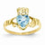 14k Yellow Gold December Birthstone Claddagh Ring