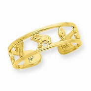 14k Yellow Gold Lucky 7 Toe Ring
