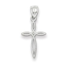 14k White Gold Passion Cross Charm hide-image