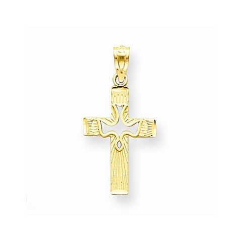 14k Gold Dove Cross pendant, Adorable Pendants for Necklace