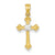 14k Gold w/Rhodium Budded Cross Charm hide-image
