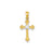 Budded Cross Charm in 14k Gold w/Rhodium