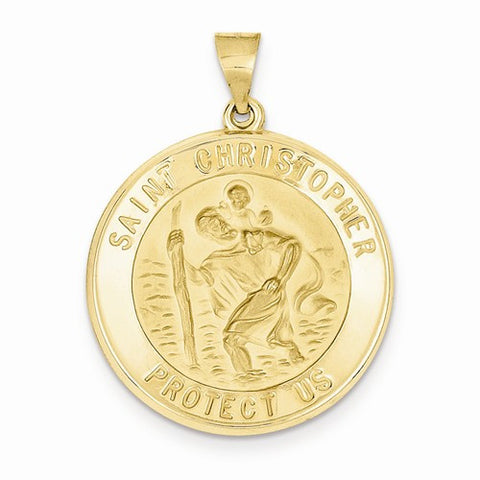14k Gold Saint Christopher Medal pendant, Pendants for Necklace