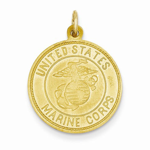 14k Gold US Marine Corp Saint Christopher Medal Pendant, Pendants for Necklace