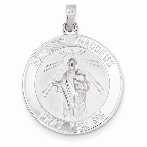 14k White Gold Saint Jude Medal Pendant, Pendants for Necklace