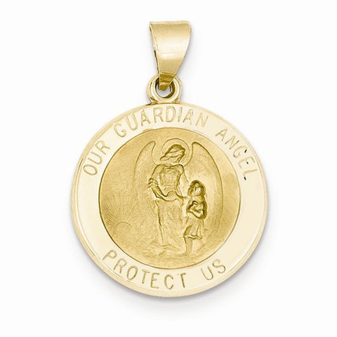 14k Gold Guardian Angel Medal Pendant, Pendants for Necklace