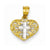 14k Gold w/Rhodium Cross in Heart Pendant, Pendants for Necklace