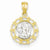 14k Gold w/Rhodium Framed Cherub Pendant, Pendants for Necklace