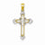 14k Gold Diamond-cut Rhodium Cross pendant, Alluring Pendants for Necklace