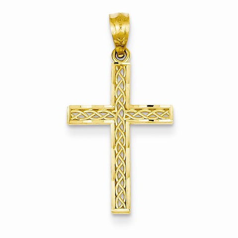 14k Gold Filigree Cross pendant, Charm