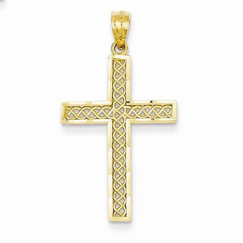 14k Gold Diamond-cut Filigree Cross pendant, Adorable Pendants for Necklace