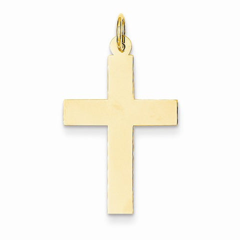 14k Gold Polished Cross Pendant, Delightful Pendants for Necklace
