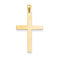 14k Gold Engravable Cross Charm hide-image