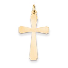 14k Gold Engravable Cross Charm hide-image