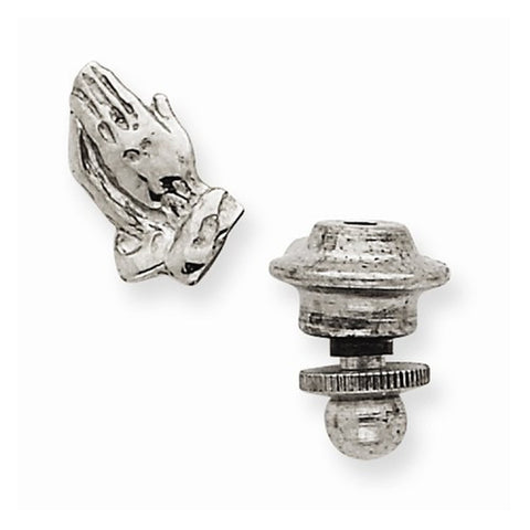 14k White Gold Praying Hands Tie Tac