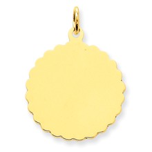14k Gold Engravable Round Scalloped Disc Charm hide-image